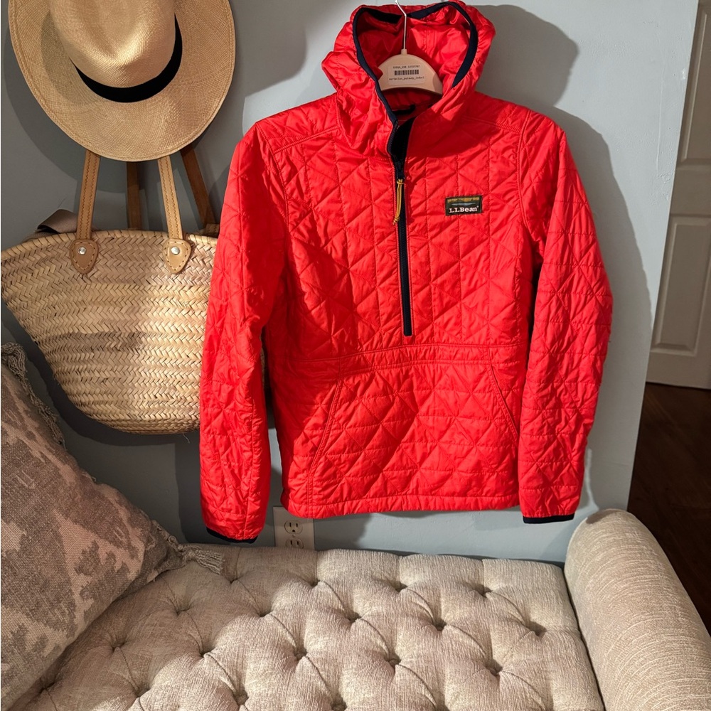 Red Quilted Pullover Jacket
